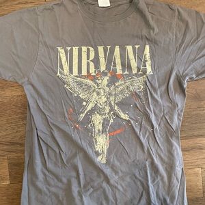 Nirvana band tee.